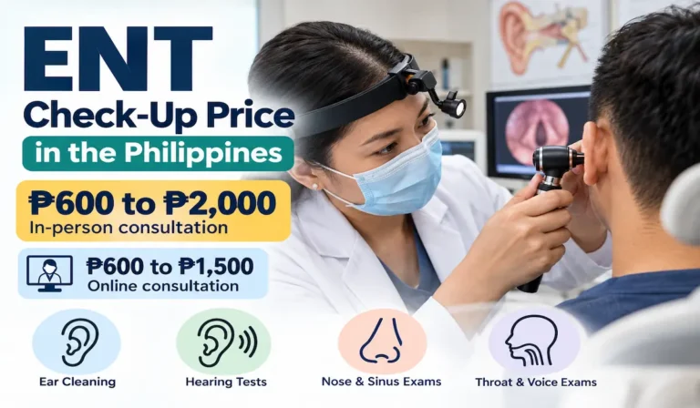 ENT doctor examining a patient's ear during a check-up in the Philippines