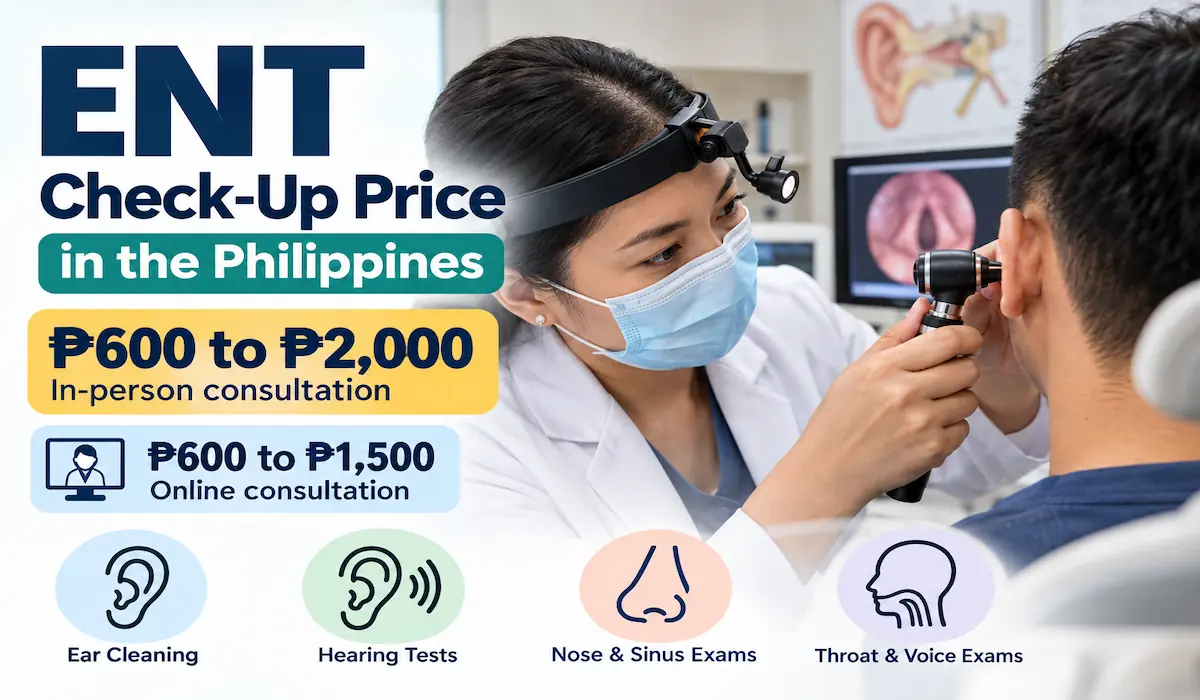 ENT doctor examining a patient's ear during a check-up in the Philippines