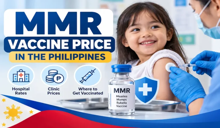 MMR vaccine for measles, mumps and rubella at a vaccination clinic in the Philippines.