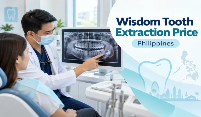 Dentist explaining an impacted wisdom tooth X-ray to a patient in the Philippines