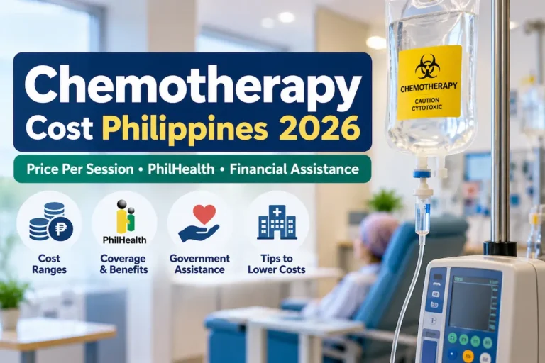 Chemotherapy cost in the Philippines showing IV treatment, PhilHealth coverage and financial assistance